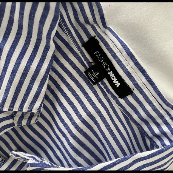 Cute collared summer button up with ribbon ties - Picture 4 of 4